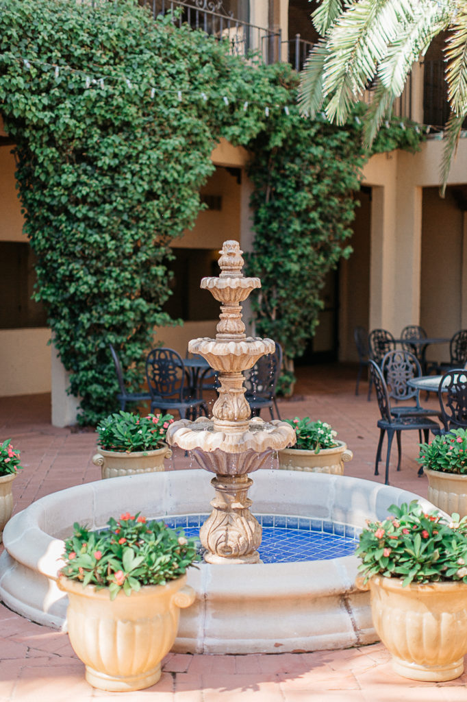 Courtyard Fountain at Mission Inn Resort Wedding