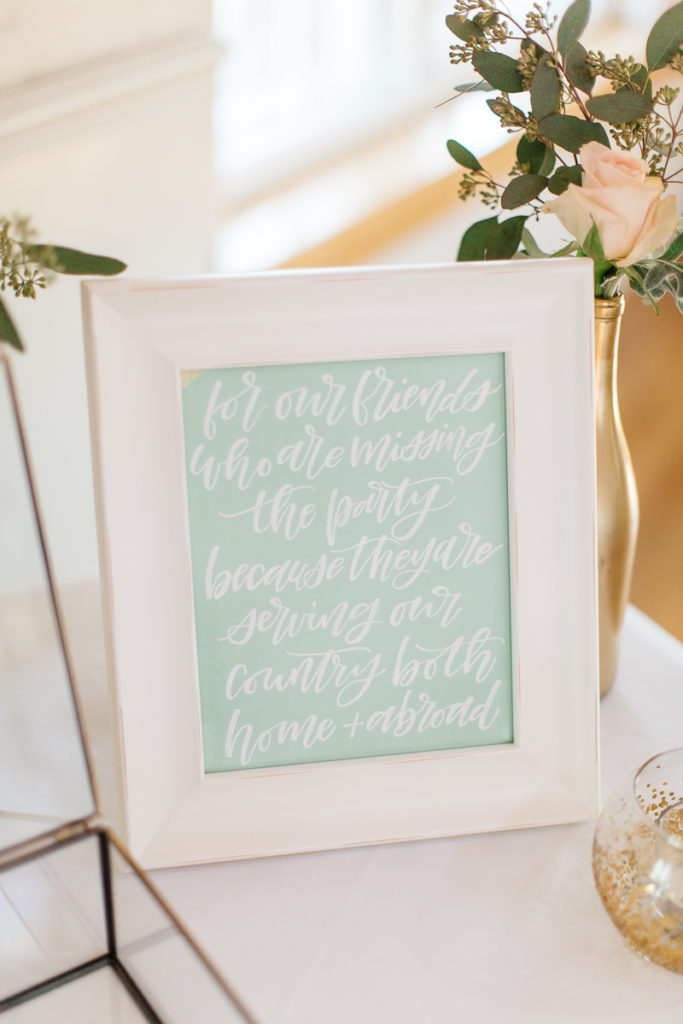 boca bay pass club reception details calligraphy white and mint wedding