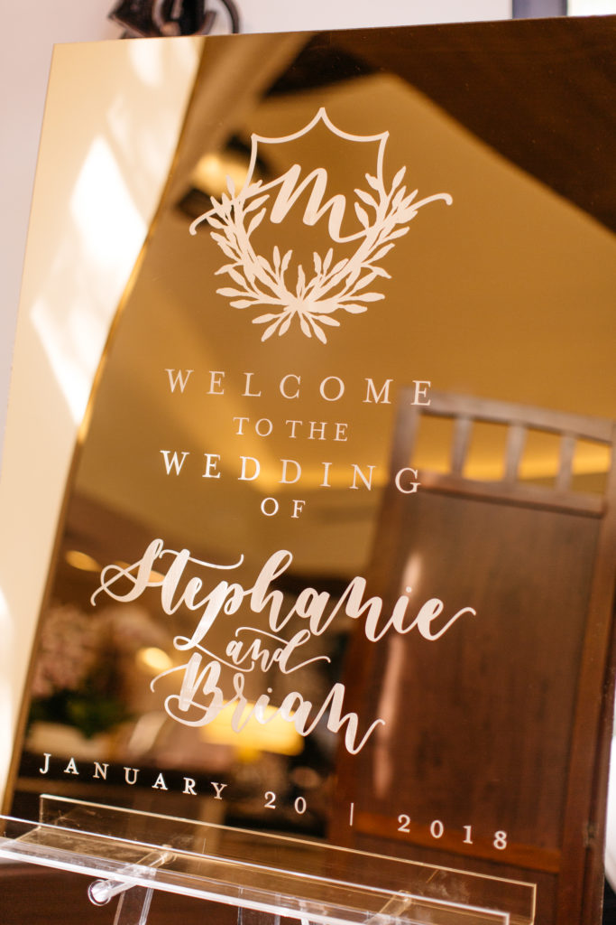 do tell calligraphy and design wedding welcome sign gold