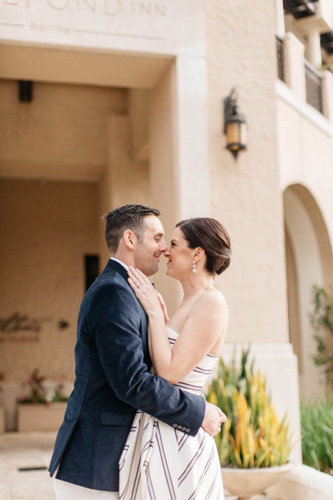 bride and groom share last kiss at their alfond inn wedding