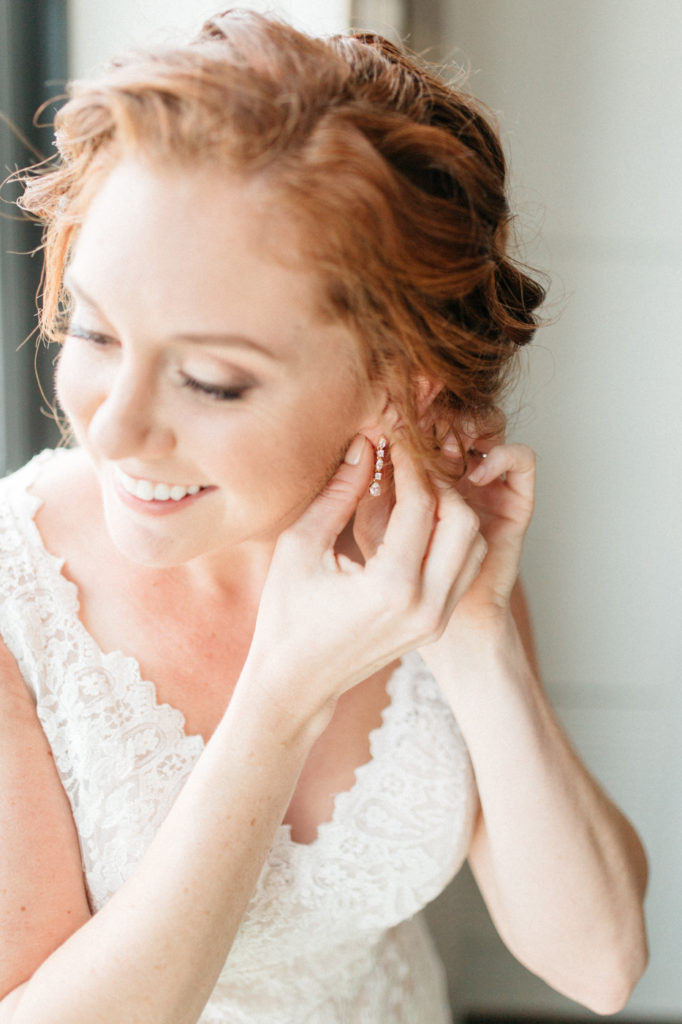 bride earrings redhead