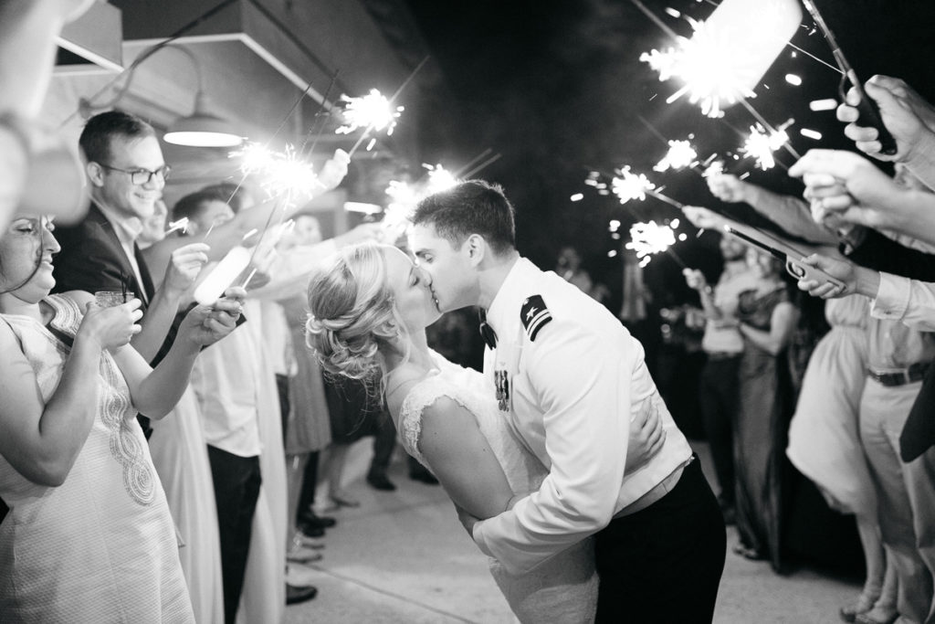 boca bay pass club wedding reception sparkler exit navy US