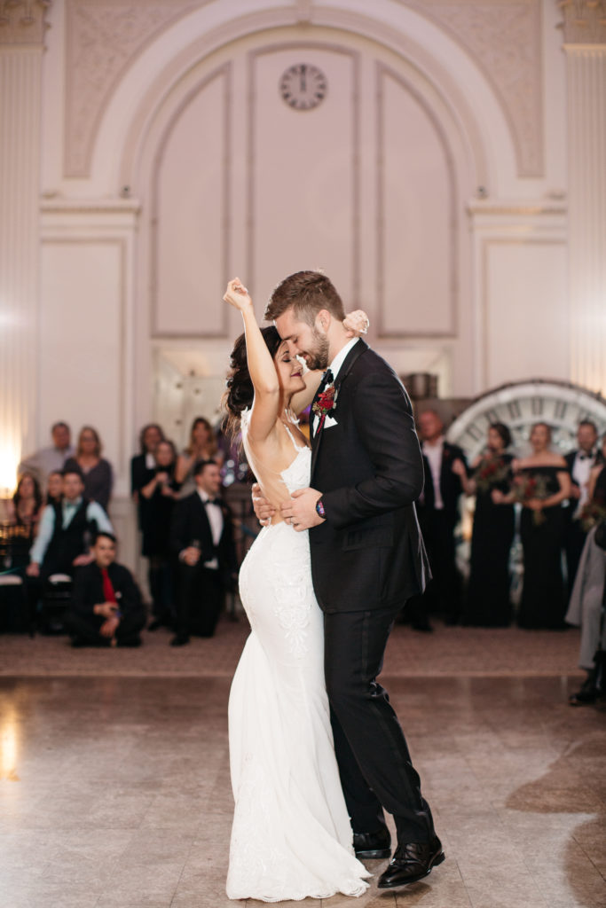 first dance of Kirsten and JC Connell at their Treasury on the Plaza wedding