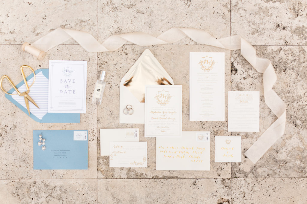wedding invitation suite with save the dates white and gold foil do tell calligraphy and design