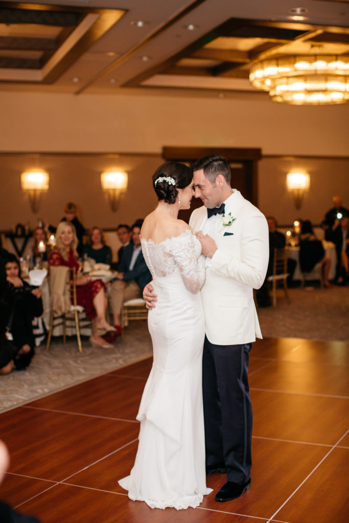 bride and groom first dance at the alfond inn