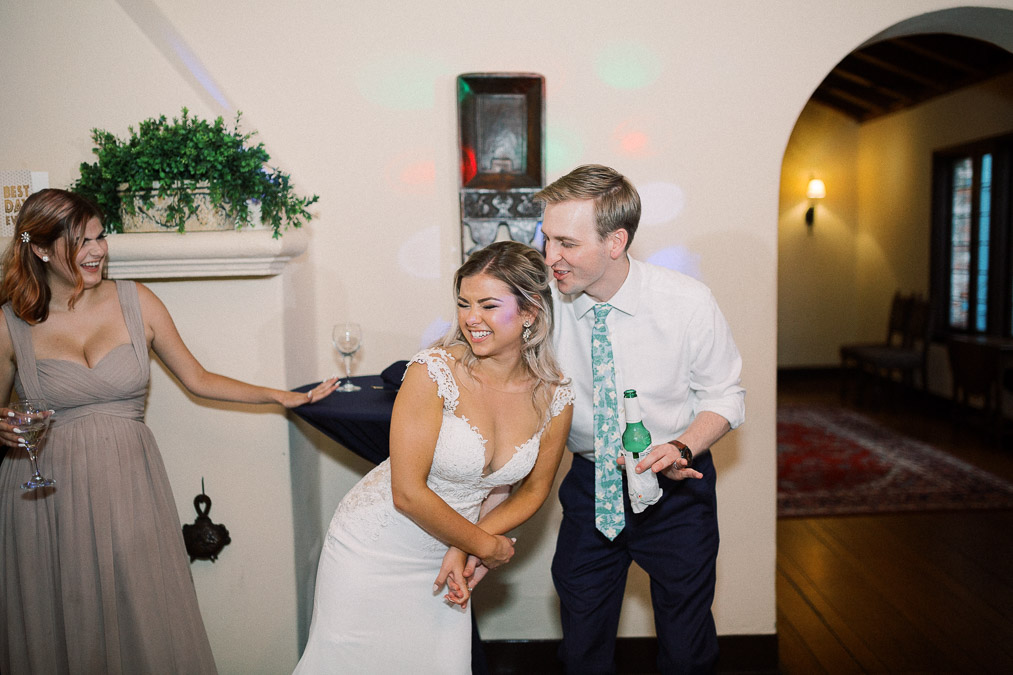 bride and groom dancing at reception at Casa Feliz Wedding Venue