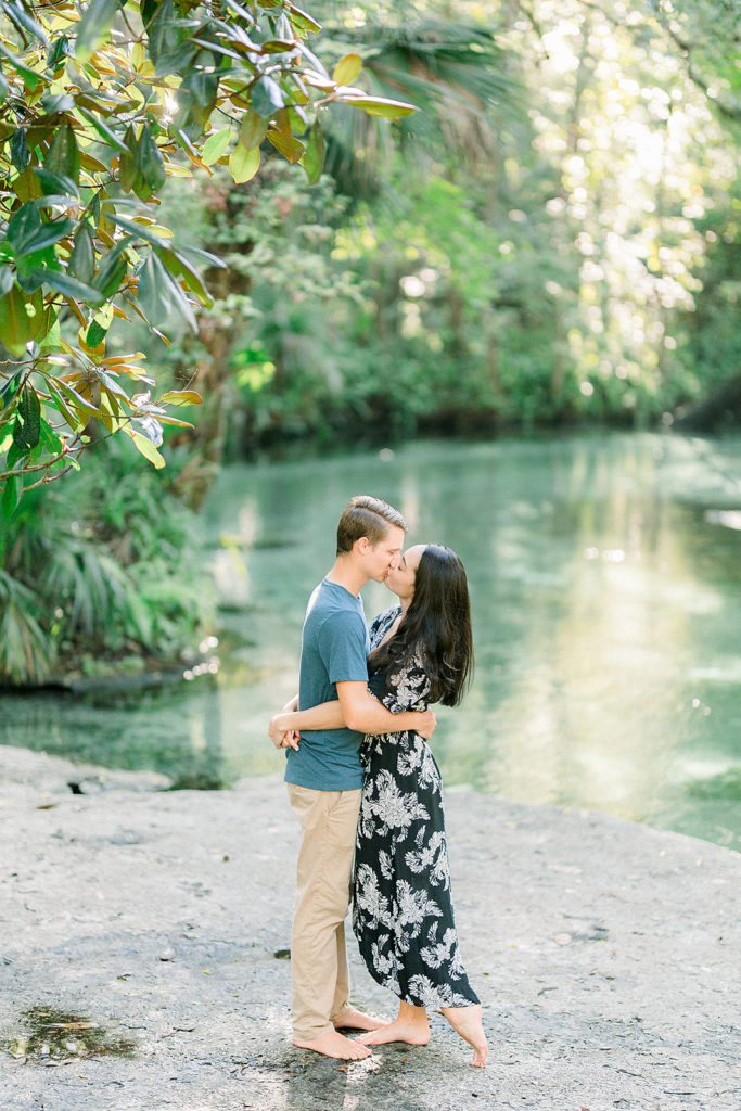 kissing at sunrise in kelly park rock springs Florida