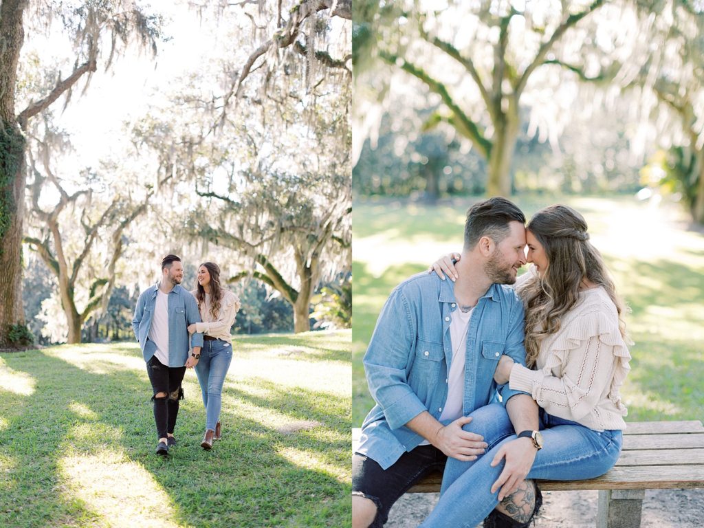 Cozy Bok Tower Engagement Session outfits