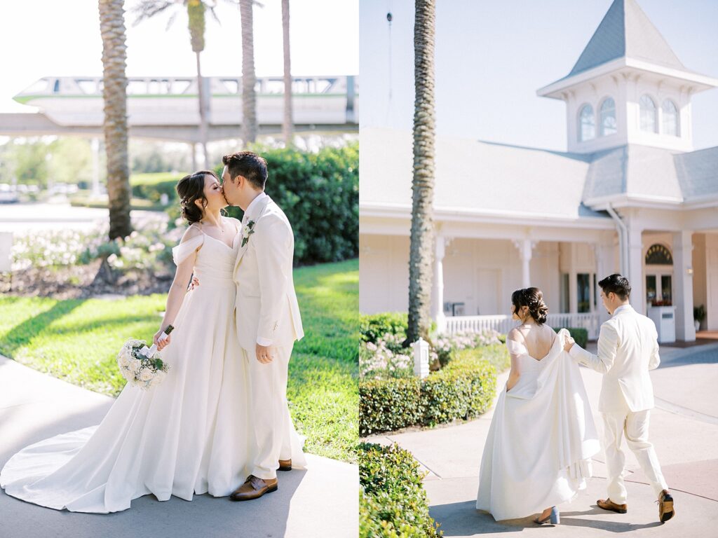 Disneys wedding pavilion  bride and groom