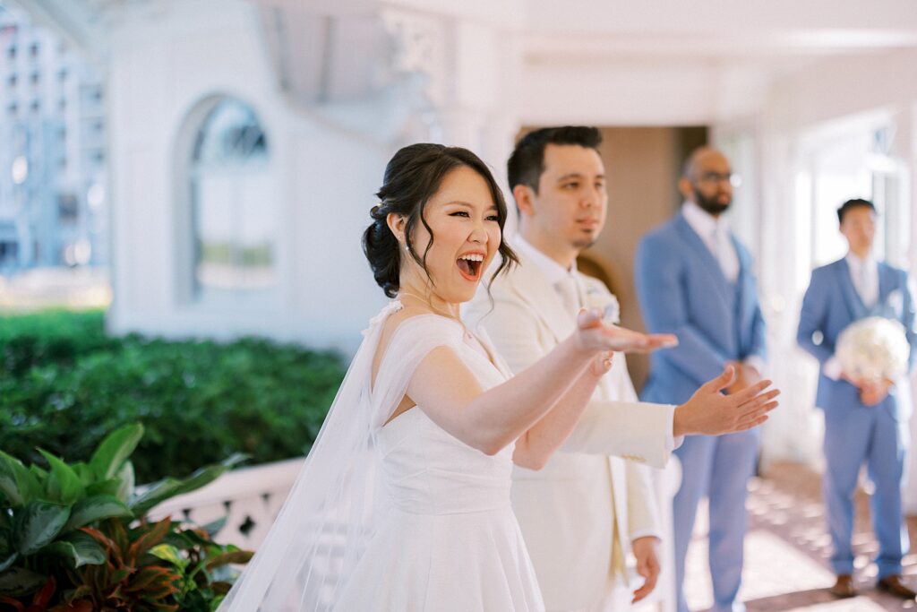 Disneys wedding pavilion walkway bride and groom