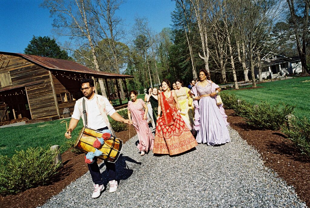 indian wedding barrat at Kinsleeshop Farm Wedding