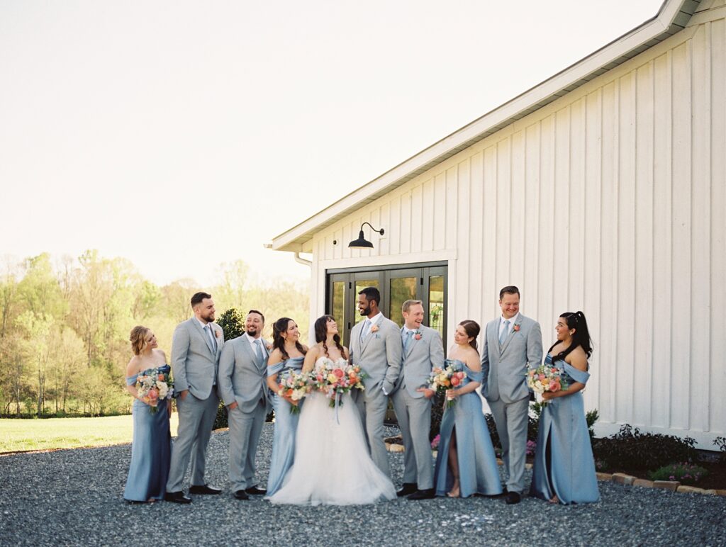 Wedding Party Portraits at their Kinsleeshop Farm Wedding, captured by North Carolina Wedding Photographer, Casie Marie Photography