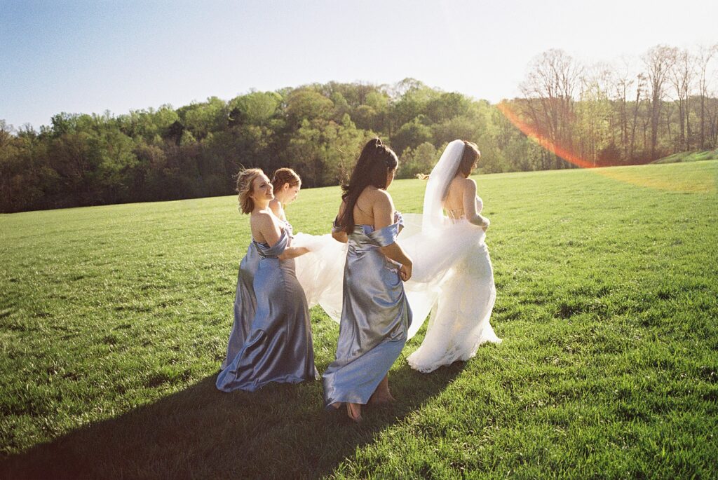 Bridesmaids at Kinsleeshop Farm Wedding, captured by North Carolina Wedding Photographer, Casie Marie Photography