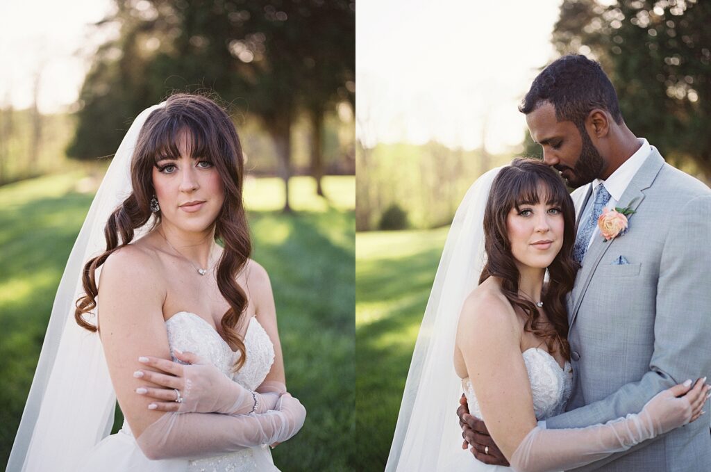 Bridal and Groom portraits at Kinsleeshop Farm Wedding, captured by North Carolina Wedding Photographer, Casie Marie Photography