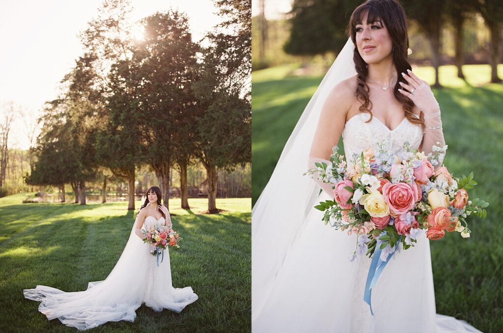 Bride portraits at Kinsleeshop Farm Wedding, captured by North Carolina Wedding Photographer, Casie Marie Photography