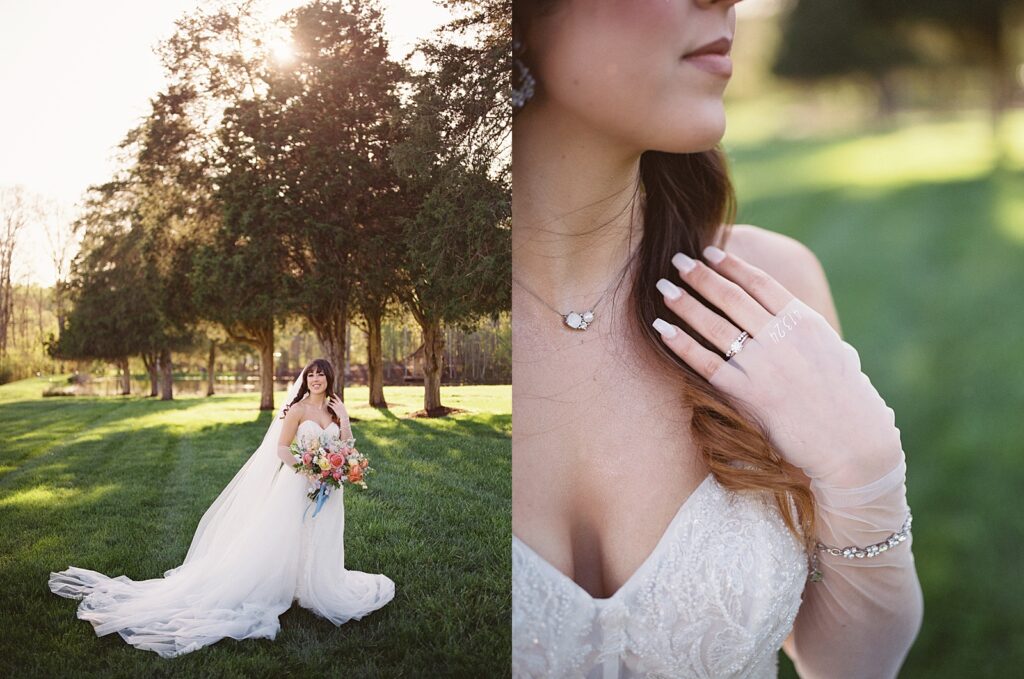 Bride portraits at Kinsleeshop Farm Wedding, captured by North Carolina Wedding Photographer, Casie Marie Photography