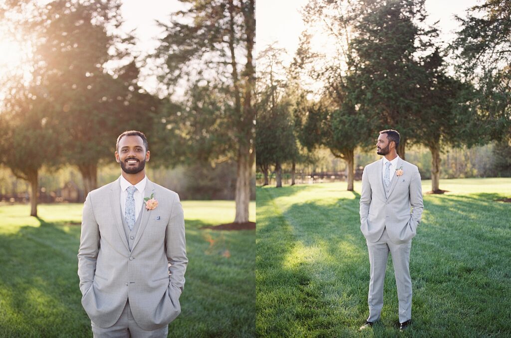 Groom portraits at Kinsleeshop Farm Wedding, captured by North Carolina Wedding Photographer, Casie Marie Photography