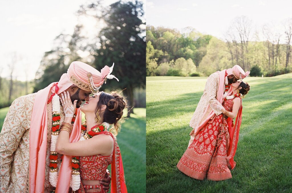 Indian Bride and groom wedding portraits at The Kinsleeshop Farm, photographed by North Carolina Wedding Photographer, Casie Marie Photography