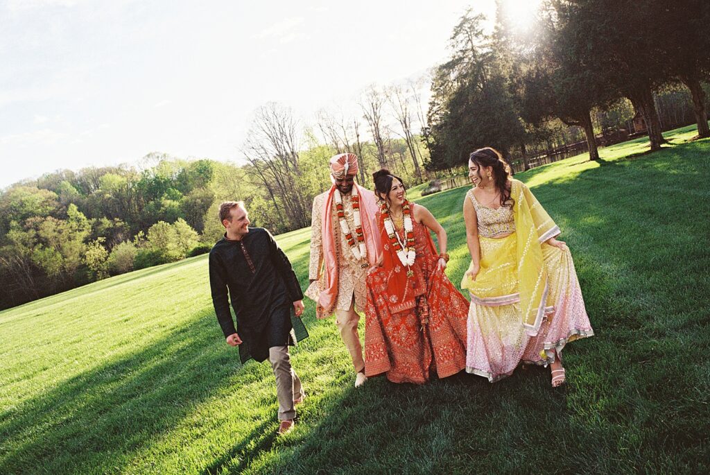 Wedding Party Indian wedding portraits at The Kinsleeshop Farm, photographed by North Carolina Wedding Photographer, Casie Marie Photography