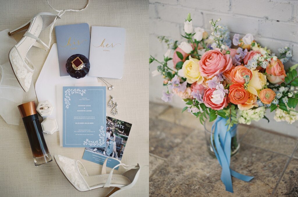 Spring wedding details at Kinsleeshop Farm Wedding, captured by North Carolina Wedding Photographer, Casie Marie Photography