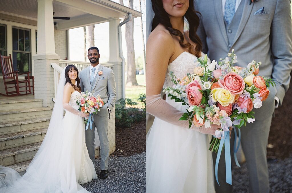 Bride and groom portraits at their Kinsleeshop Farm Wedding, captured by North Carolina Wedding Photographer, Casie Marie Photography
