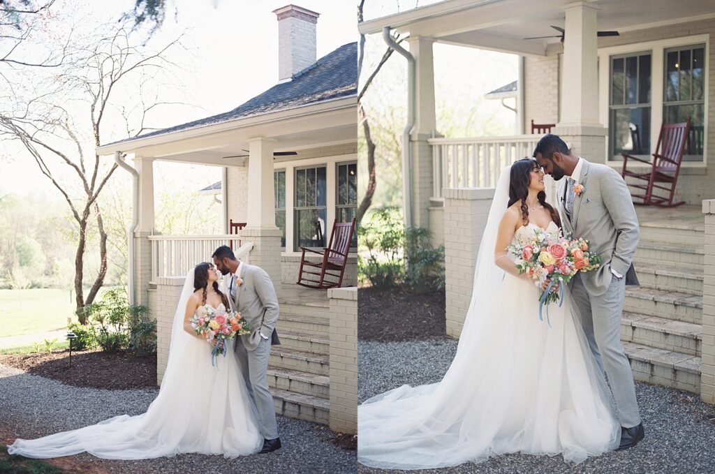 Bride and groom portraits at their Kinsleeshop Farm Wedding, captured by North Carolina Wedding Photographer, Casie Marie Photography