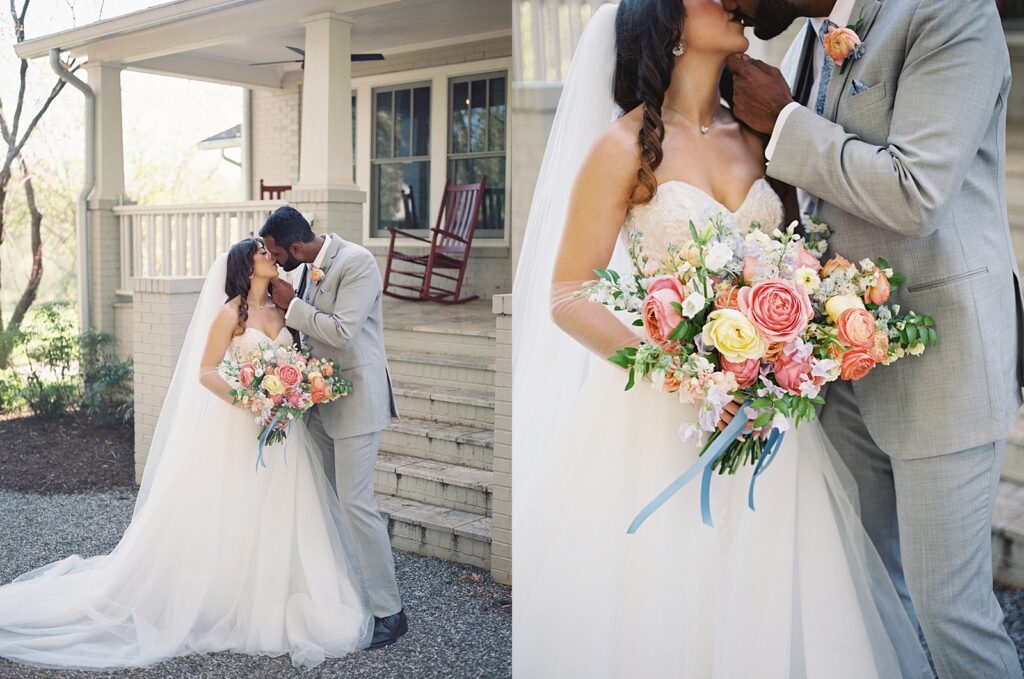 Bride and groom portraits at their Kinsleeshop Farm Wedding, captured by North Carolina Wedding Photographer, Casie Marie Photography