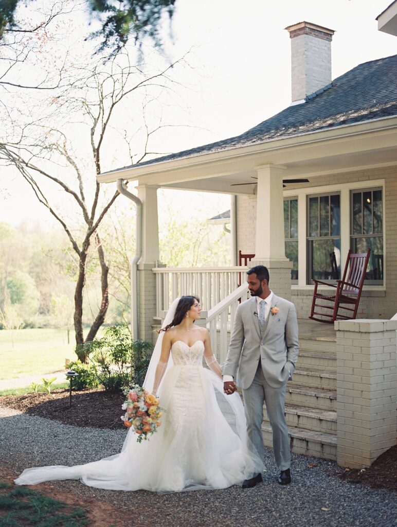 Bride and groom portraits at their Kinsleeshop Farm Wedding, captured by North Carolina Wedding Photographer, Casie Marie Photography
