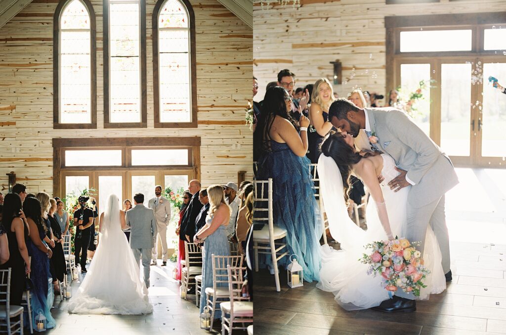 Bride and groom ceremony at their Kinsleeshop Farm Wedding, captured by North Carolina Wedding Photographer, Casie Marie Photography