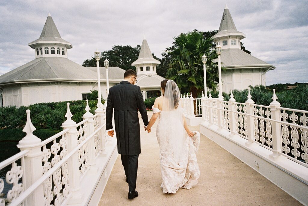 Bride and groom at Disney's Wedding Pavilion captured by Walt Disney World wedding photographer Casie Marie Photography