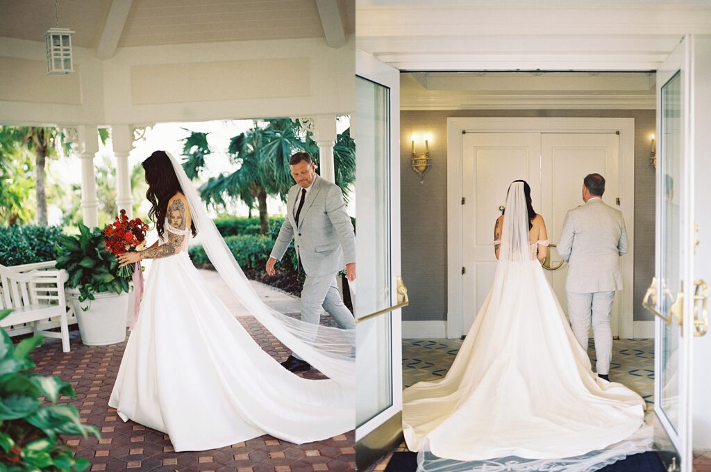 Bride before she walked down the aisle at The Wedding Pavilion at Walt Disney World captured by Disney wedding photographer Casie Marie Photography