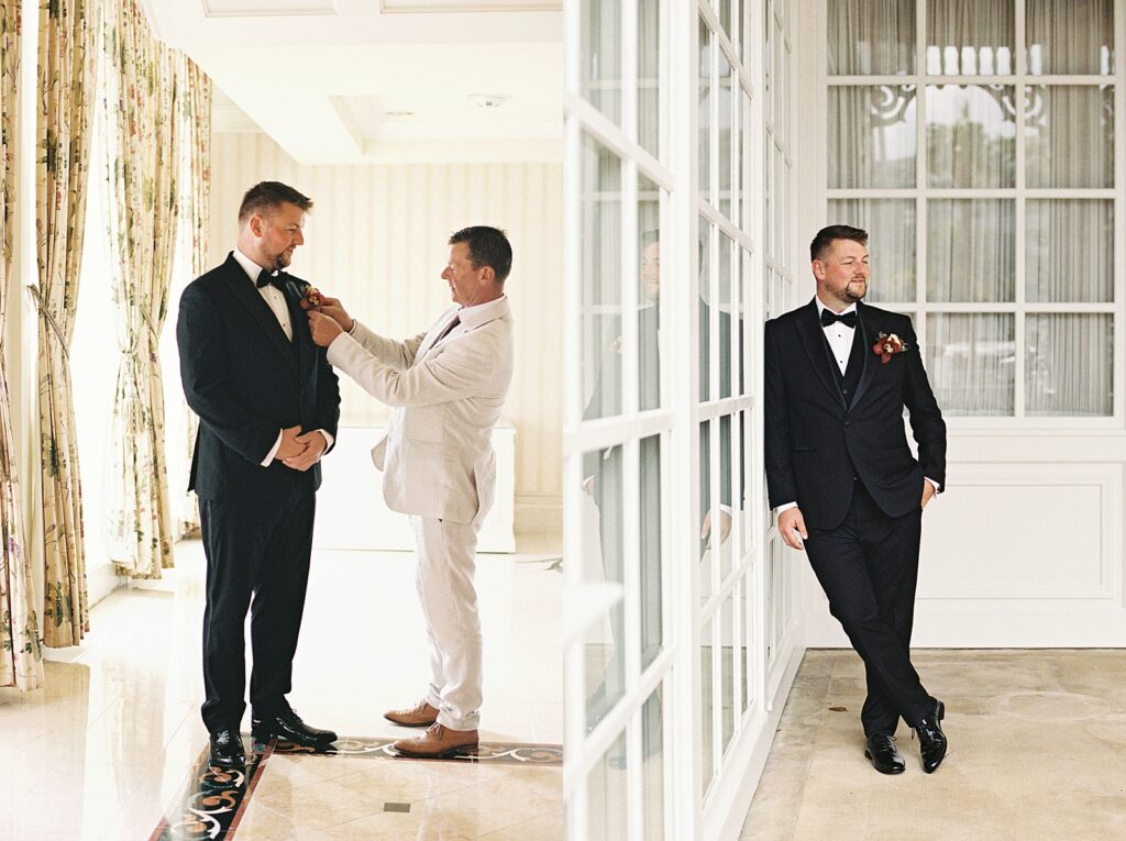Groom getting ready at Disney’s Grand Floridian captured by Walt Disney World wedding photographer Casie Marie Photography