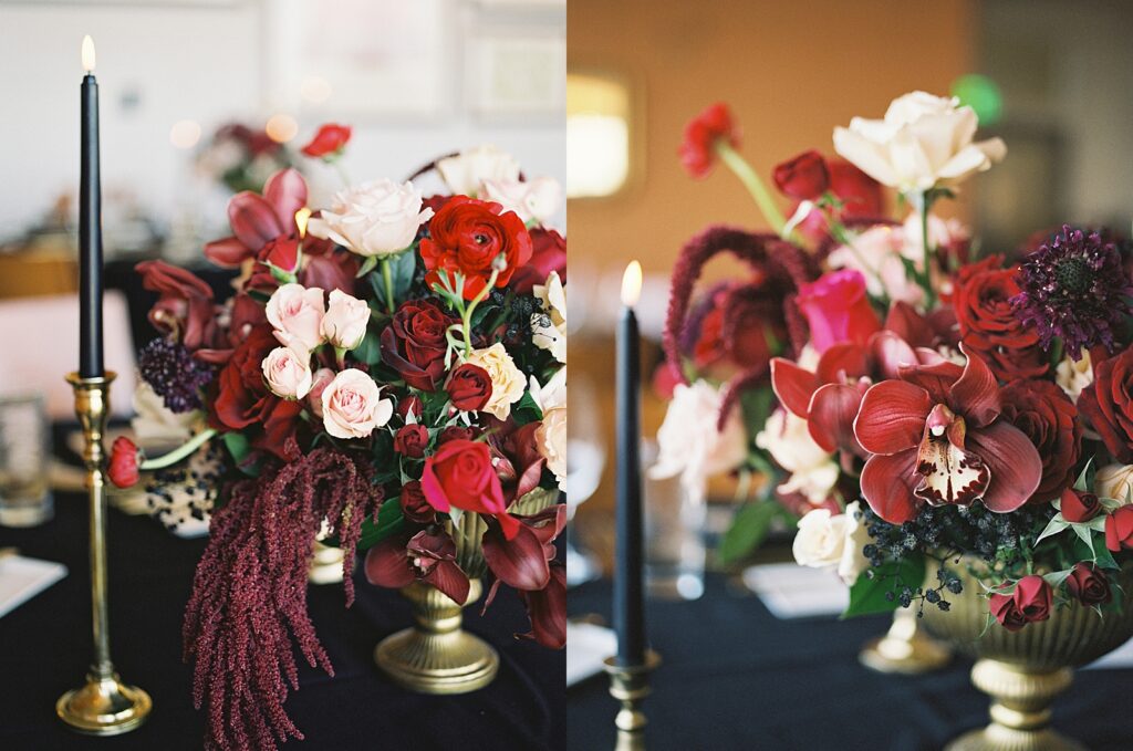 Reception details at Disneys Contemporary resort Napa Room, photographed by Walt Disney World wedding photographer Casie Marie Photography
